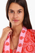 Loose fit jacket in printed cotton with side slits